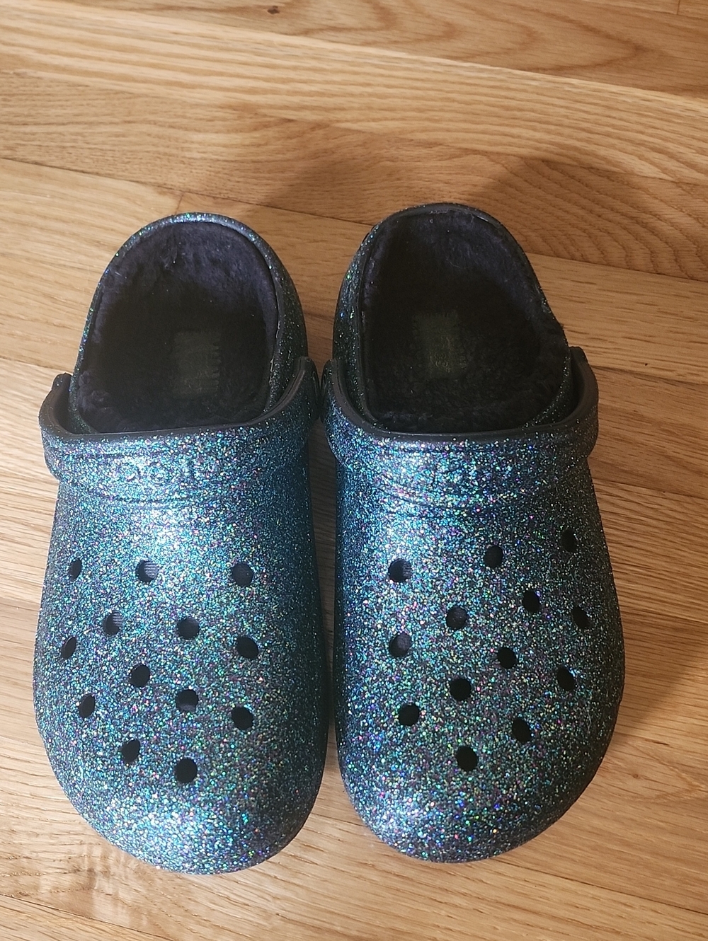Fur Lined Glitter Crocs